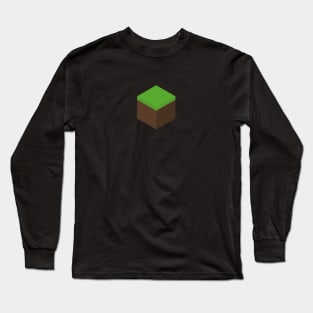 Minimalist Minecraft Grass Dirt Block Long Sleeve T-Shirt